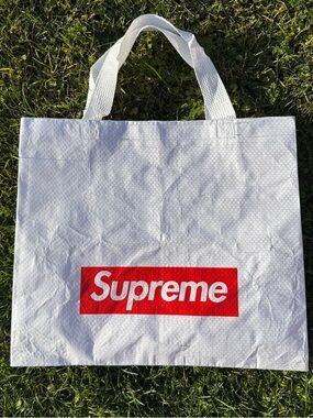 Supreme White Tote with Red Box Logo